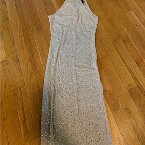 Elegant Tan Sleeveless Dress